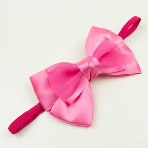 Baby haarbandje met satijnen strik (fuchsia)