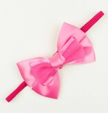 Baby haarbandje met satijnen strik (fuchsia)