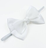 Baby haarbandje met satijnen strik (wit)