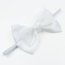 Haarbandje met satijnen strik (wit)