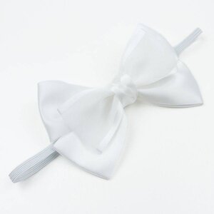 Baby haarbandje met satijnen strik (wit)