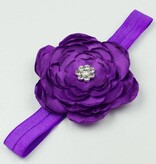 Baby haarbandje met grote klaproos (paars)