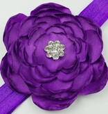 Baby haarbandje met grote klaproos (paars)