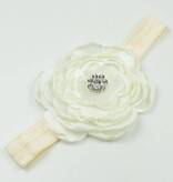 Baby haarbandje met grote klaproos (ivoor)