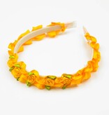 Diadeem roosjes (oranje)