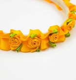 Diadeem roosjes (oranje)