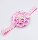 Baby haarbandje grote satijnen bloem (lichtroze)