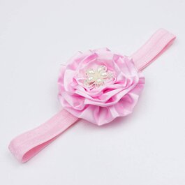 Haarbandje grote satijnen bloem (lichtroze)