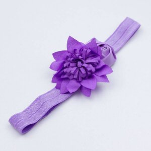 Baby haarbandje satijnen frutsel bloem (lila)