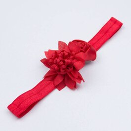 Haarbandje satijnen frutsel bloem (rood)