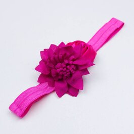 Haarbandje satijnen frutsel bloem (fuchsia)