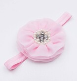 Baby haarbandje grote chiffon bloem (lichtroze)