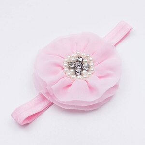 Baby haarbandje grote chiffon bloem (lichtroze)