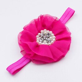 Haarbandje grote chiffon bloem (fuchsia)