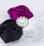 Baby haarbandje met kant (aubergine/zwart/wit)