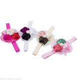 Baby haarbandje met kant (aubergine/zwart/wit)