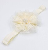 Baby haarbandje met kant/tule (ivoor)