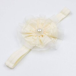 Haarbandje met kant/tule (ivoor)