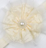 Baby haarbandje met kant/tule (ivoor)