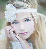 Baby haarbandje met kant/tule (ivoor)