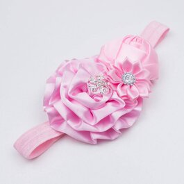 Haarbandje roset/roos/margriet (lichtroze)
