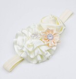 Baby haarbandje met roset/roos/margriet (ivoor)