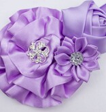 Baby haarbandje met roset/roos/margriet (lila)