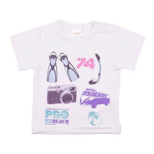 DIRKJE BABYKLEDING T-shirt Beach Club (wit) - Dirkje babykleding