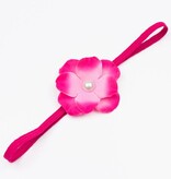 Baby haarbandje met hortensia bloem (fuchsia)