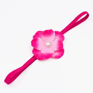 Baby haarbandje met hortensia bloem (fuchsia)