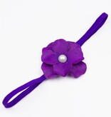Baby haarbandje met hortensia bloem (paars)