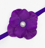 Baby haarbandje met hortensia bloem (paars)