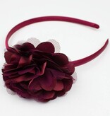 Diadeem rozet/satijn (wijnrood)