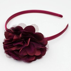 Diadeem rozet/satijn (wijnrood)