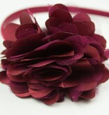 Diadeem rozet/satijn (wijnrood)