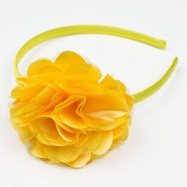 Diadeem rozet/satijn (geel)