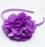 Diadeem rozet/satijn (paars)