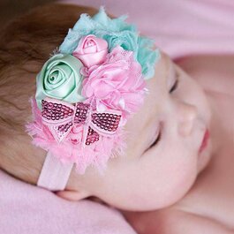 Haarbandje mint/lichtblauw/lichtroze