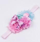 Baby haarbandje mint/lichtblauw/lichtroze