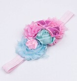 Baby haarbandje mint/lichtblauw/lichtroze