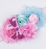 Baby haarbandje mint/lichtblauw/lichtroze