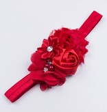 Baby haarbandje bloemen (rood)