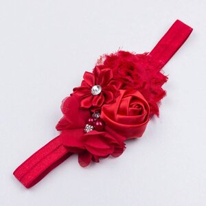 Baby haarbandje bloemen (rood)