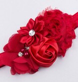 Baby haarbandje bloemen (rood)