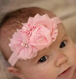 Baby haarbandje bloemen (rood)