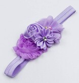 Baby haarbandje bloemen (lila)