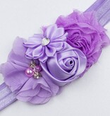 Baby haarbandje bloemen (lila)