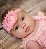 Baby haarbandje bloemen (lila)