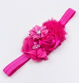 Baby haarbandje bloemen (fuchsia)