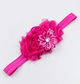 Baby haarbandje bloemen (fuchsia)